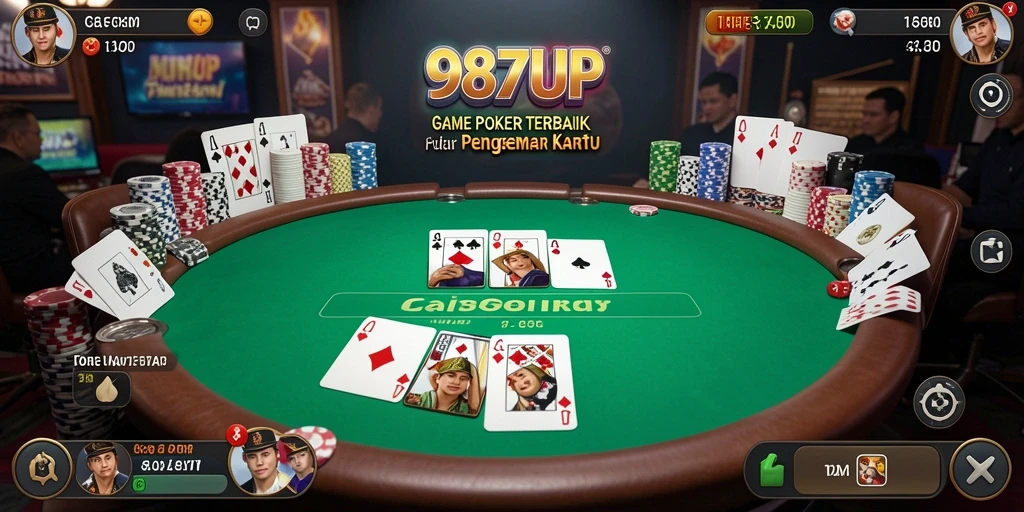 Tangkapan layar gameplay poker di 987UP yang mengasyikkan.