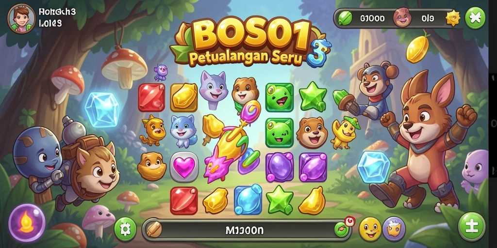 Gameplay seru BOS01 dalam kategori Match-3 yang penuh warna.