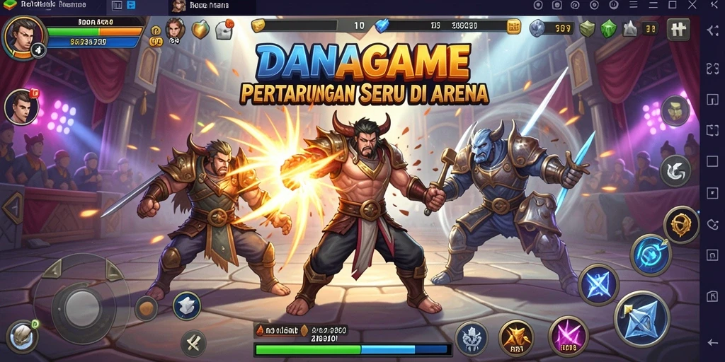 Nikmati pertempuran epik dalam DANAGAME dengan beragam karakter.