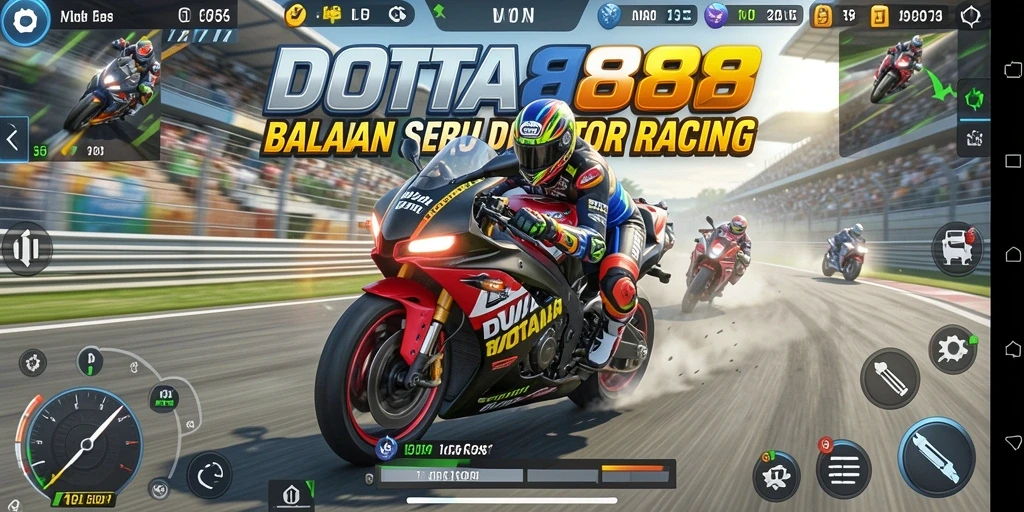 Gameplay seru saat berkompetisi di lintasan balapan DOTA88.