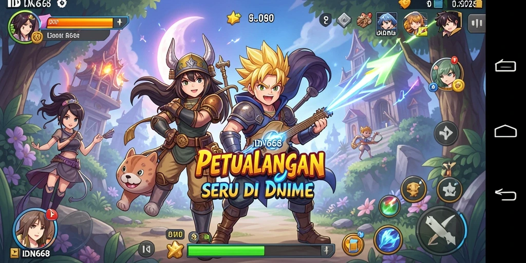 Tampilan gameplay IDN668 yang menarik dengan karakter anime ikonik.