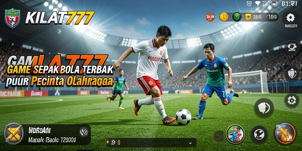 Tangkapan layar KILAT777 menampilkan gameplay sepak bola yang mendebarkan.
