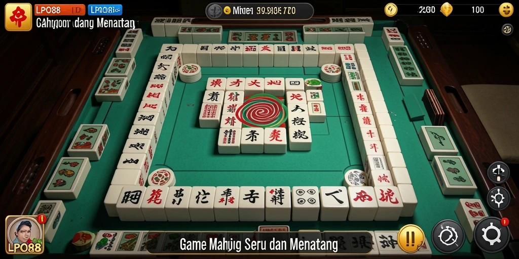 Tampilan menarik dari gameplay LPO88 yang seru dan penuh tantangan Mahjong.