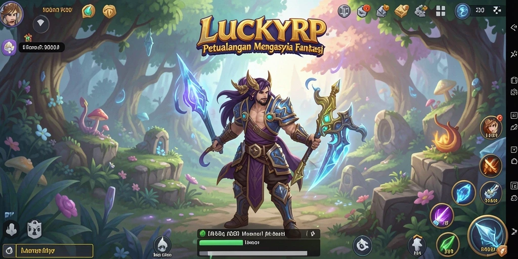 Screenshot utama LUCKYRP menunjukkan aksi seru di dunia petualangan.
