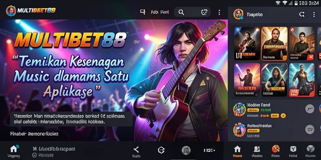 Tangkapan layar gameplay <strong>MULTIBET88</strong> yang menunjukkan antarmuka interaktif dan pilihan lagu.
