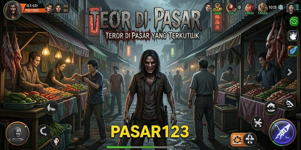 Gameplay PASAR123 dengan suasana horror yang mencekam.