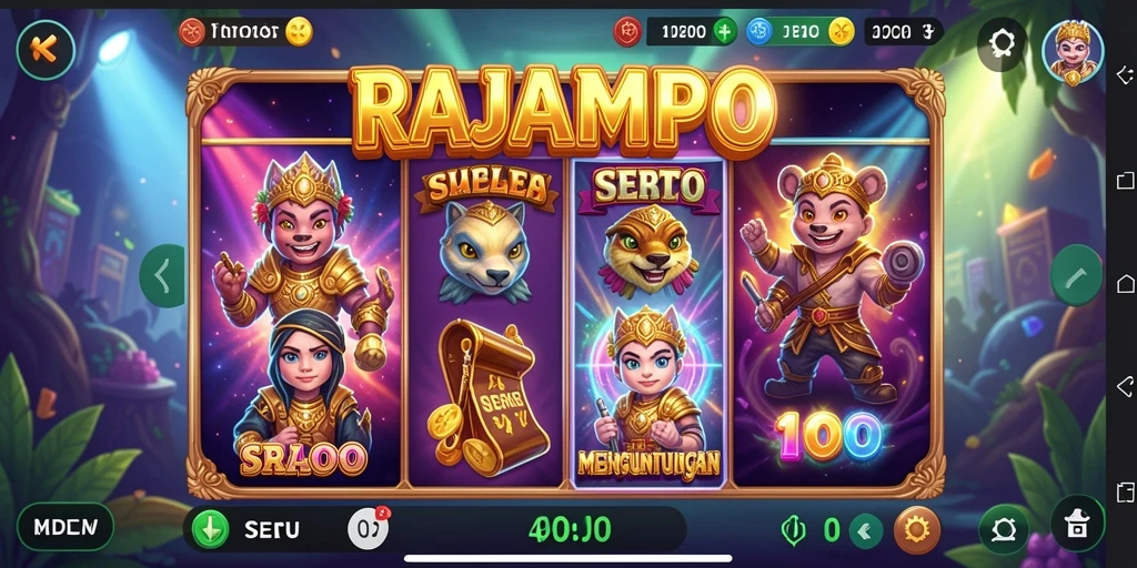 Screenshot utama menunjukkan gameplay RAJAMPO yang dinamis dan menghibur.