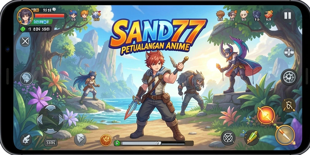 Tampilan gameplay SAND77 yang menarik dan penuh warna.
