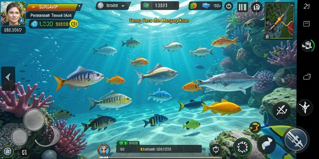 Tampilan menawan dari gameplay Tembak Ikan di SURGAVIP.
