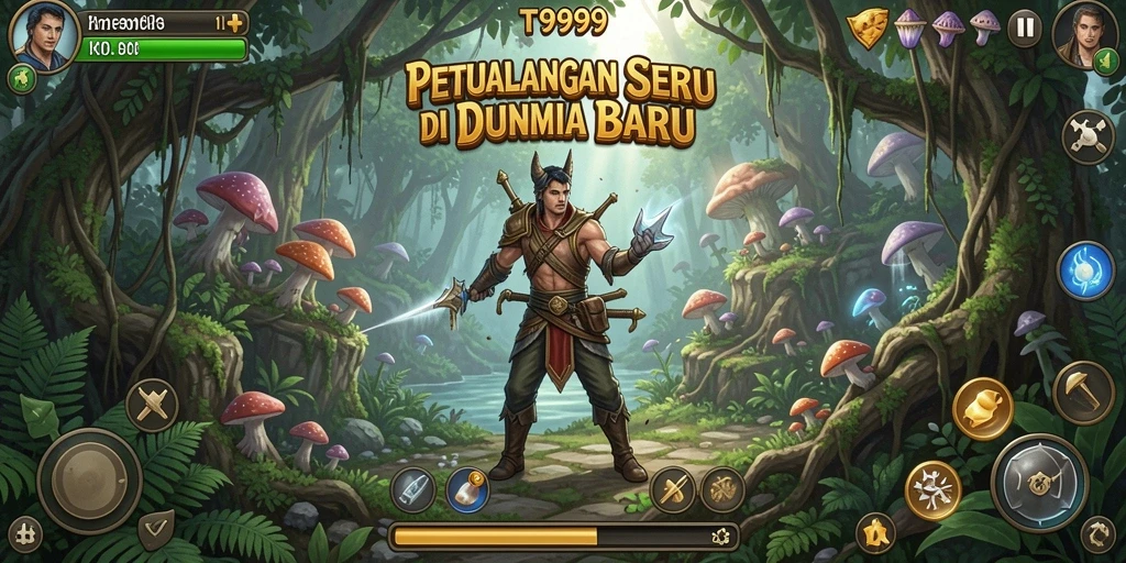 Screenshot gameplay T9999 menunjukkan eksplorasi yang mendebarkan.